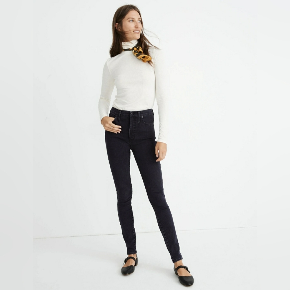 Madewell Womens 10" High-Rise Skinny Jeans Eclipse Wash Size 28 Skater Indie